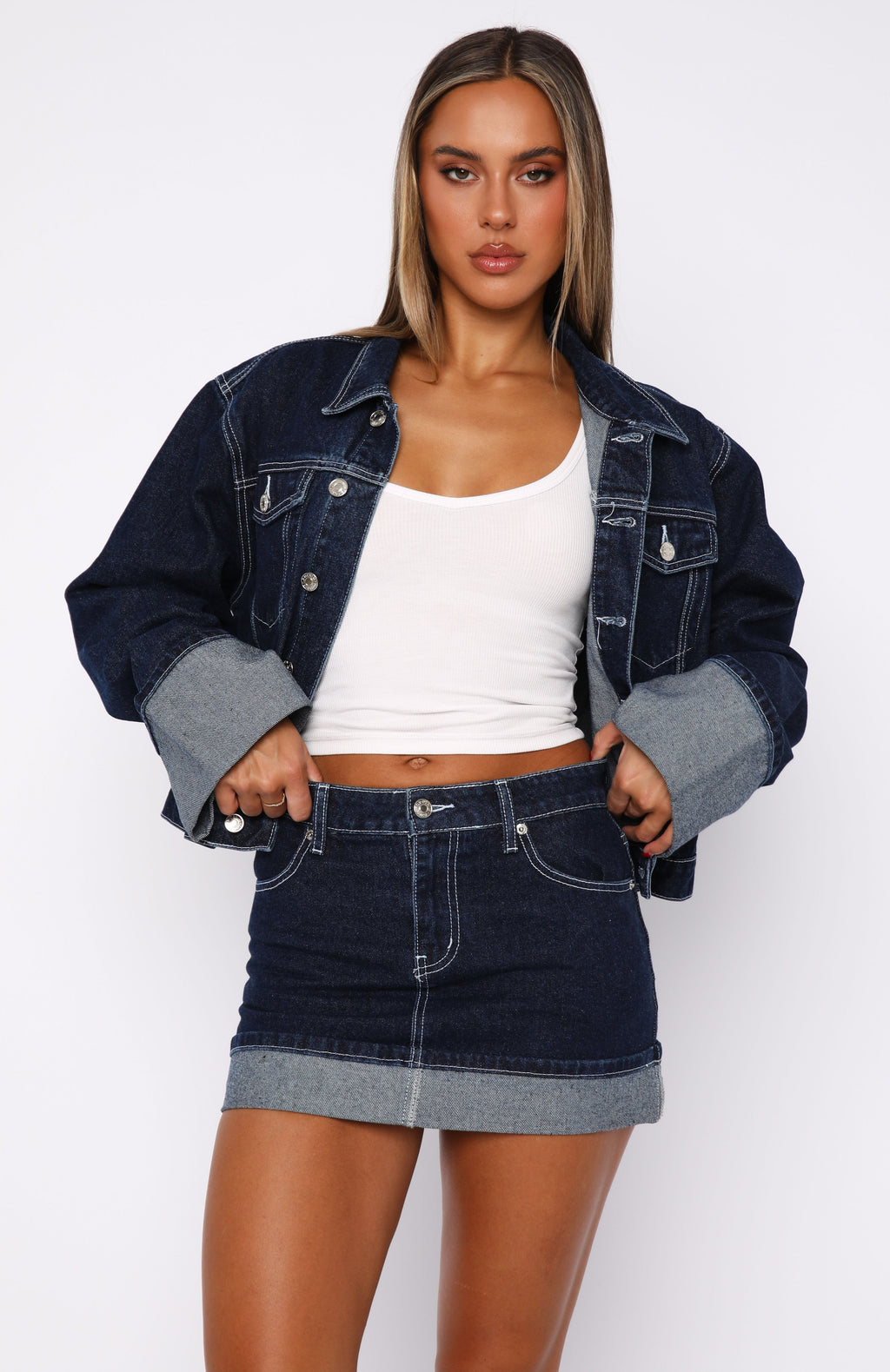 Charlotte Denim Mini Skirt Dark Indigo