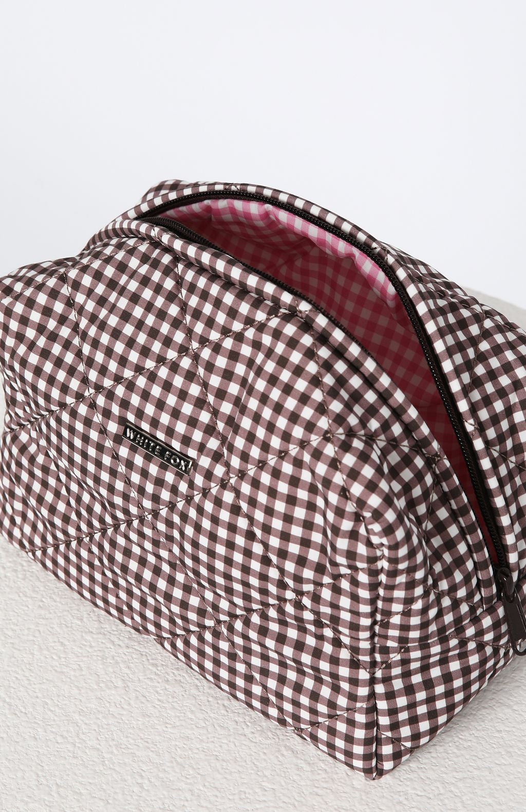 Getting Ready Cosmetic Bag Choc Gingham