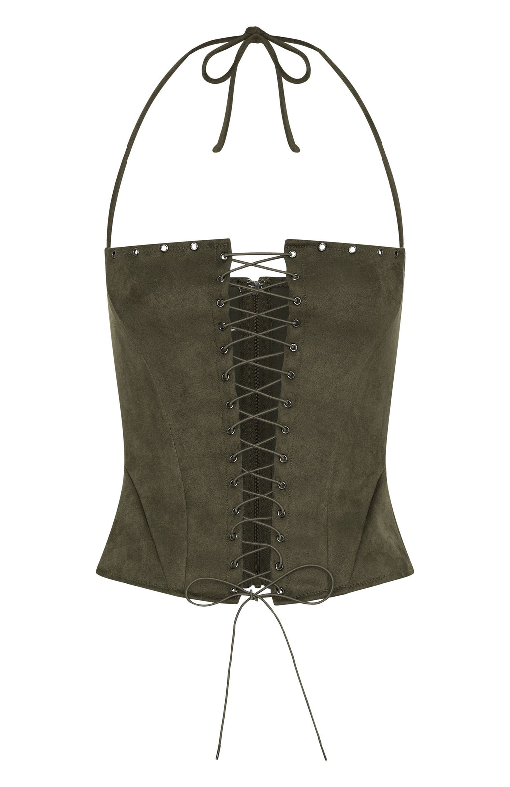 Don't Speak Faux Suede Bustier Cactus