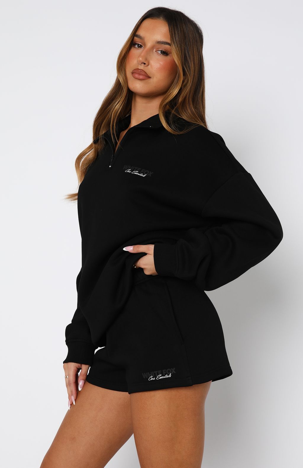 Core Essentials Zip Sweater Black