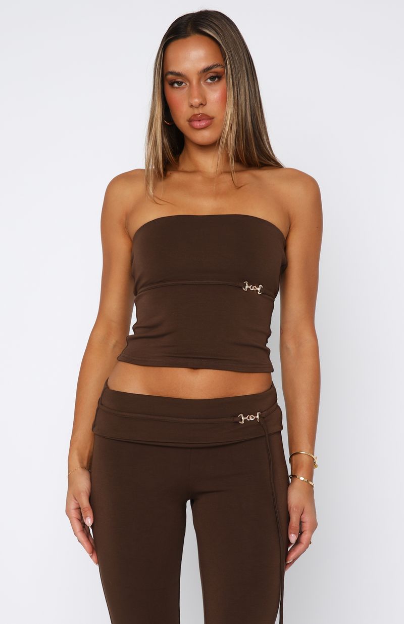 Step On Up Strapless Top Chocolate