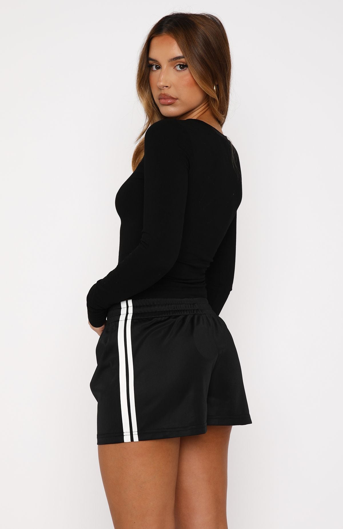 Young And Impatient Long Sleeve Baby Tee Black