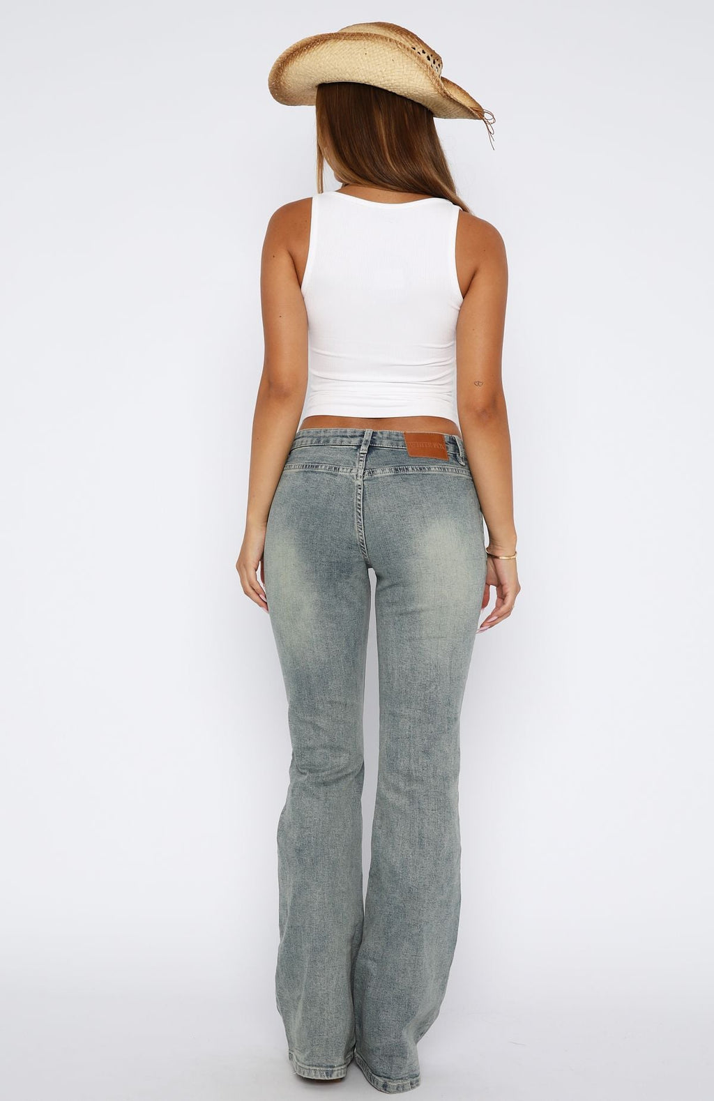 Original Trendsetter Low Rise Flare Jeans Brown Blue