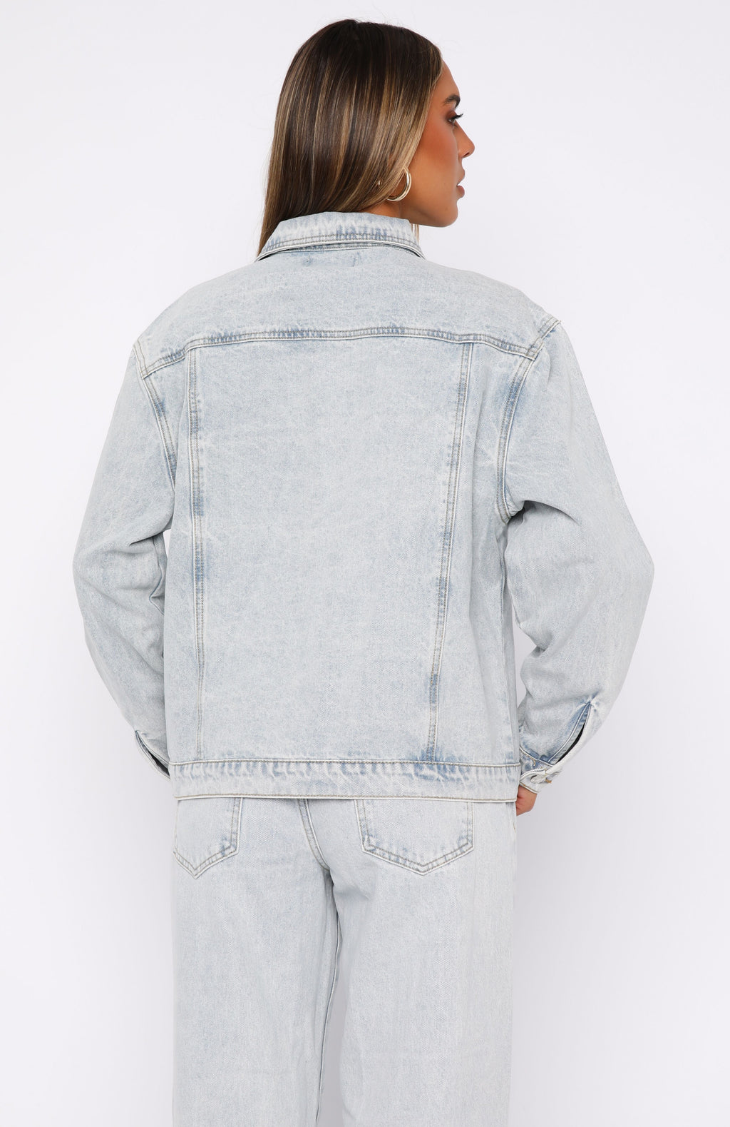 Adriana Oversized Denim Jacket Glacier Blue