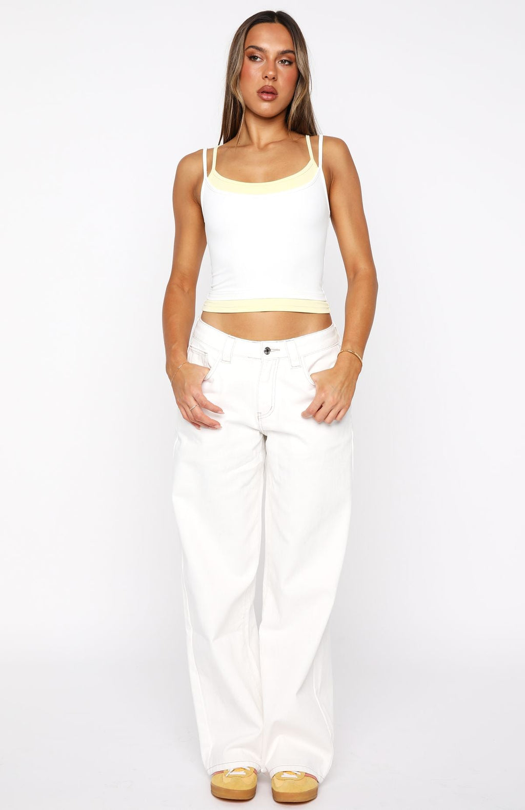 Breaking Loose Tank Top White/Lemon