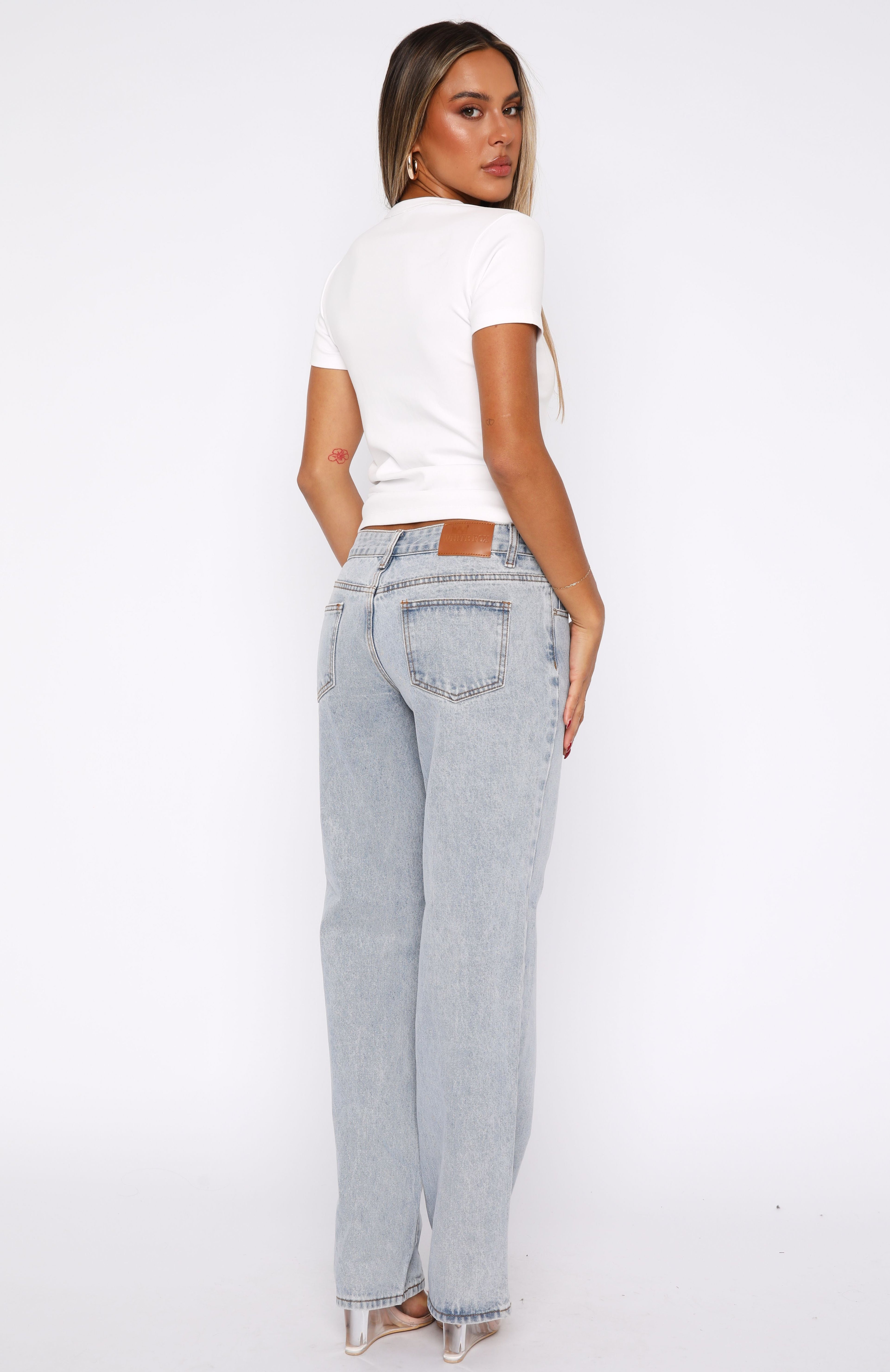 Zara Low Rise Straight Leg Jeans Light Blue