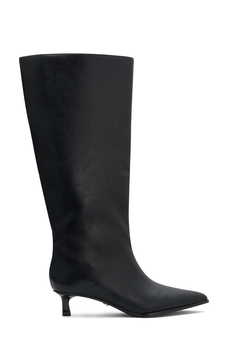 Juliette Knee High Boots Black Crinkle