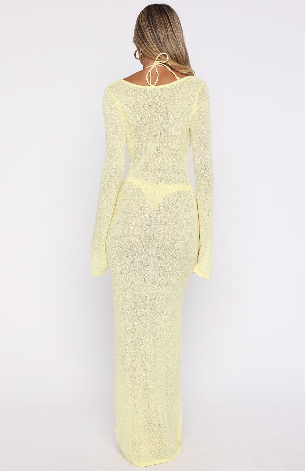 Malta Mermaids Long Sleeve Maxi Dress Lemon