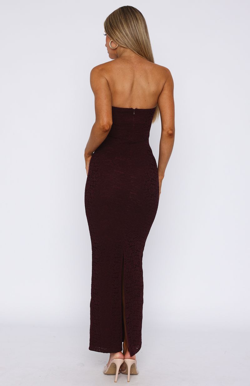 Mad Love Strapless Maxi Dress Burgundy