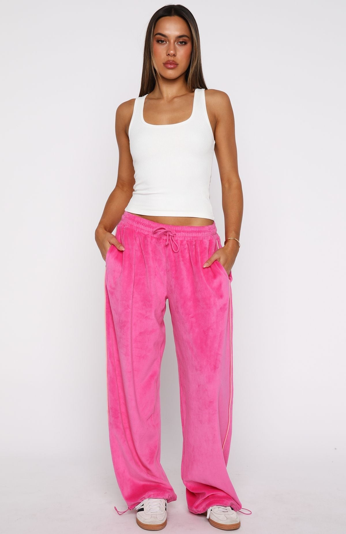 Soul Fire Velour Pants Pink