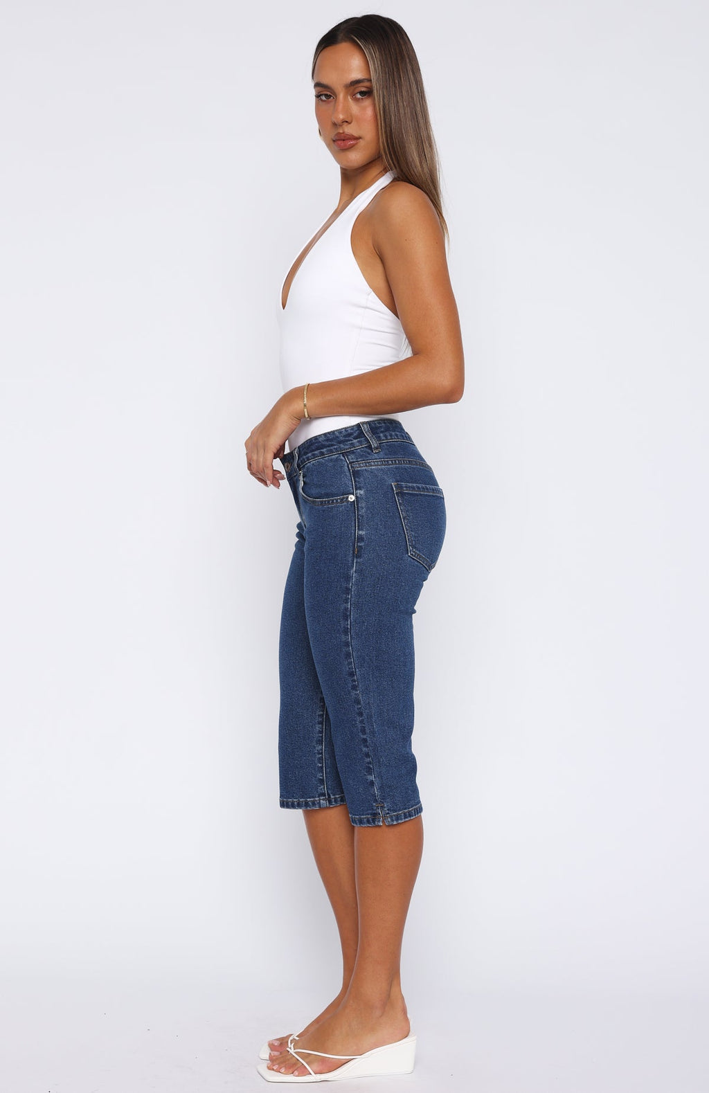 Annie Low Rise Capri Jeans Dark Blue