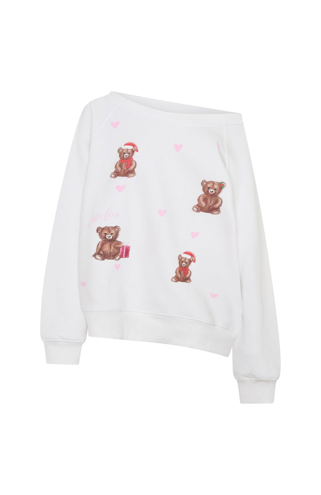 Cuddly Christmas Off Shoulder Sweater White