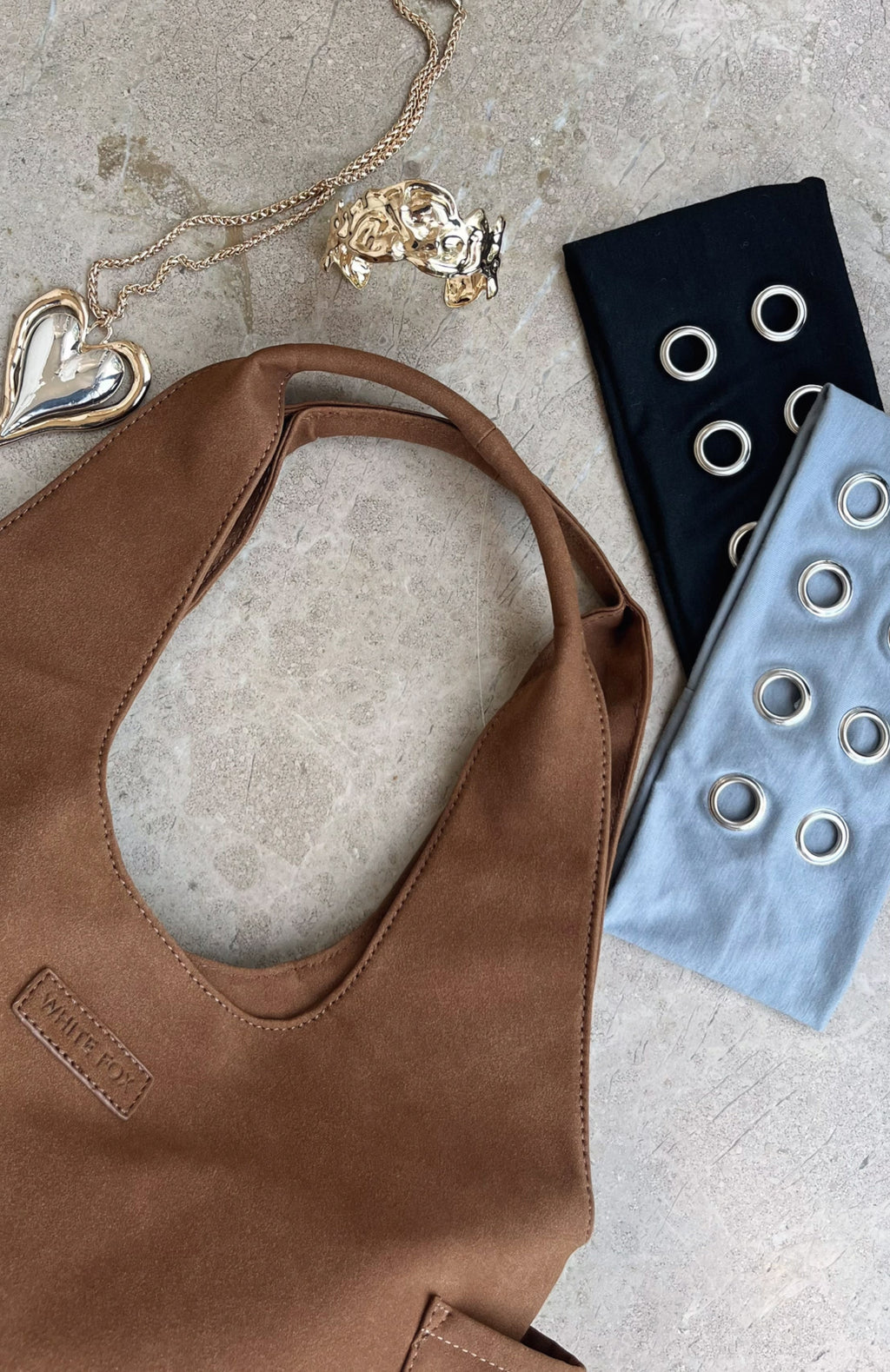 Cariane Shoulder Bag Camel Faux Suede