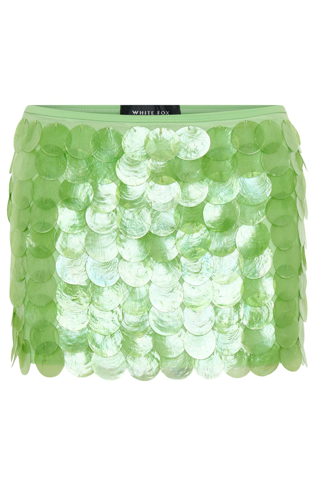 Forgiven Aura Shell Mini Skirt Lime
