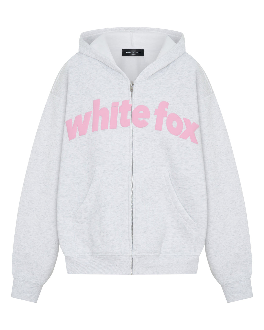 From The Archives Kenzie Boxy Zip Front Hoodie Grey Marle