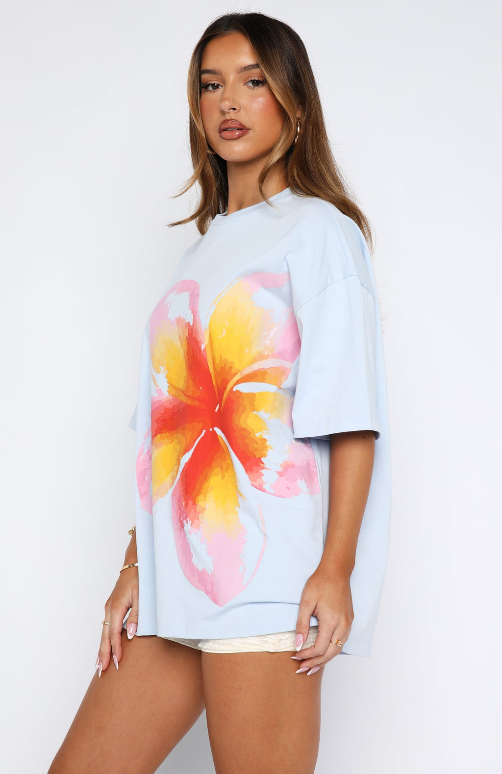 Girls Just Want To Have Fun Oversized Tee Baby Blue