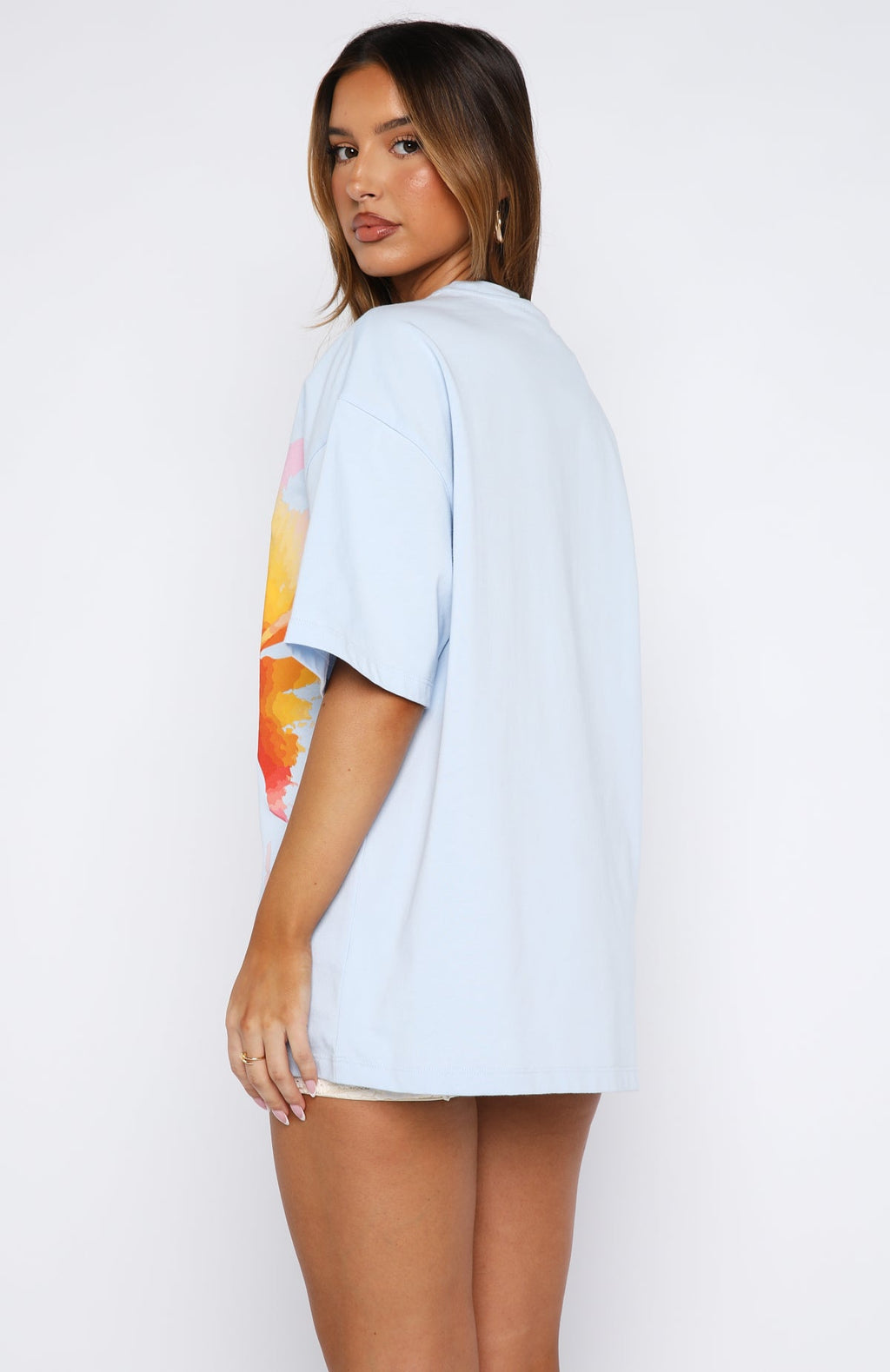 Girls Just Want To Have Fun Oversized Tee Baby Blue