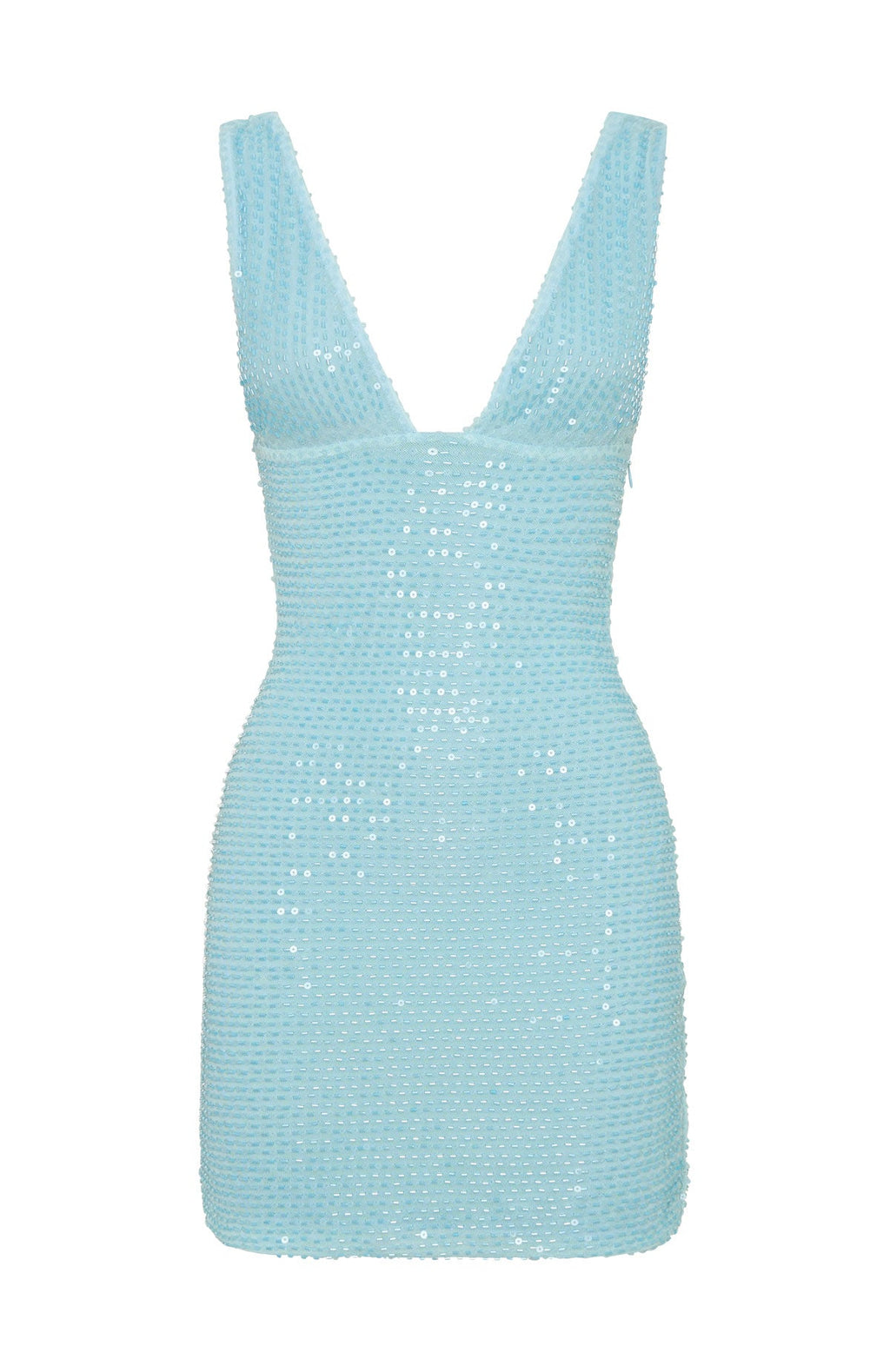 I Believe In You Beaded Mini Dress Baby Blue