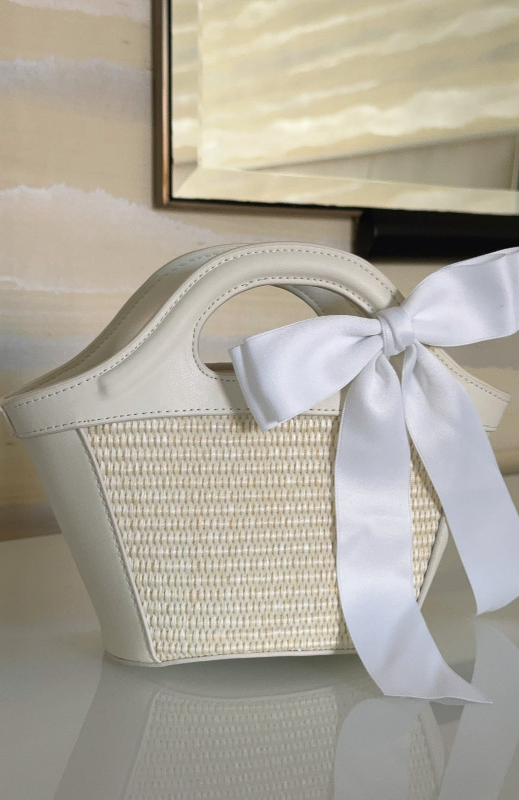 Jehan Top Handle Bag White