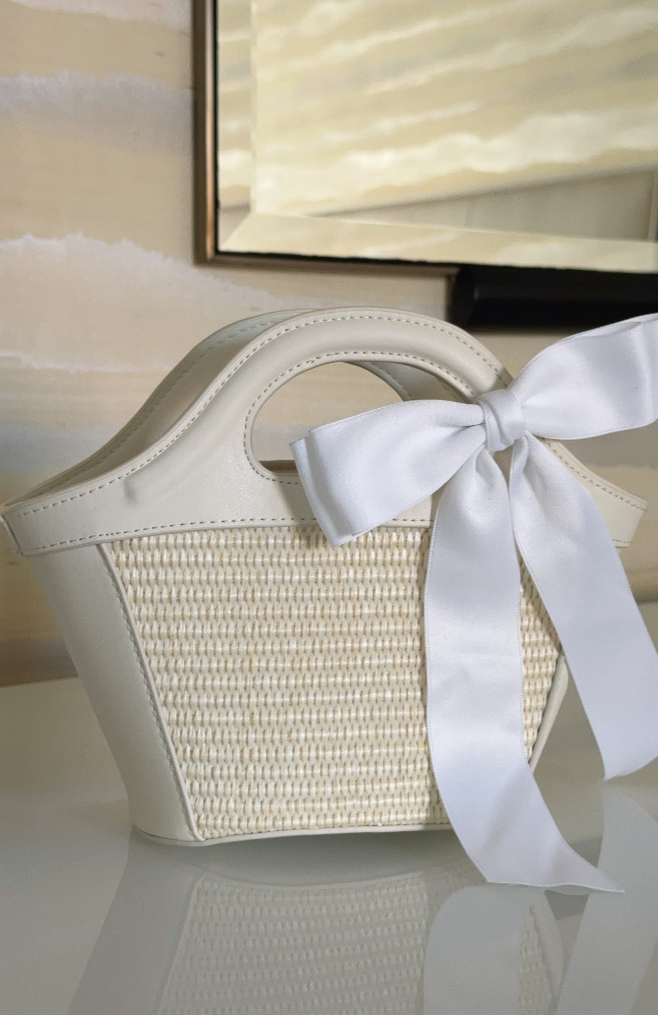 Jehan Top Handle Bag White