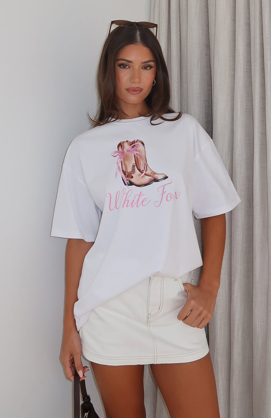 Kick Your Feet Up Oversized Tee White