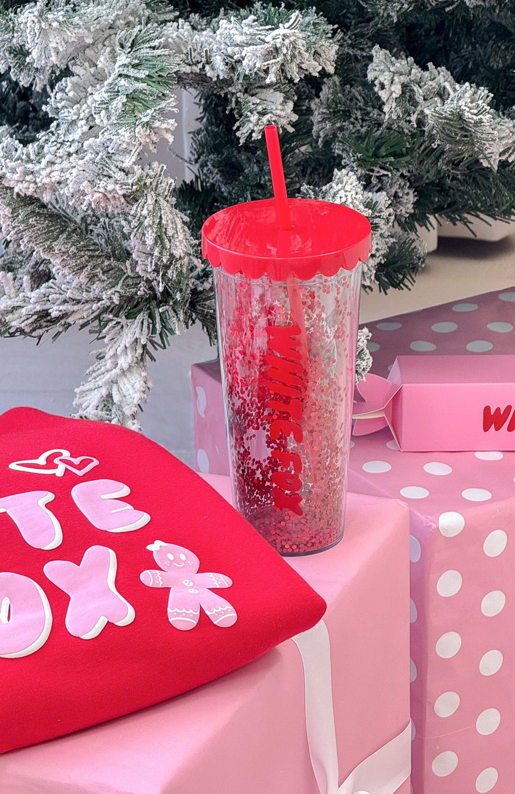 Kylen Tumbler 700ml Red Glitter
