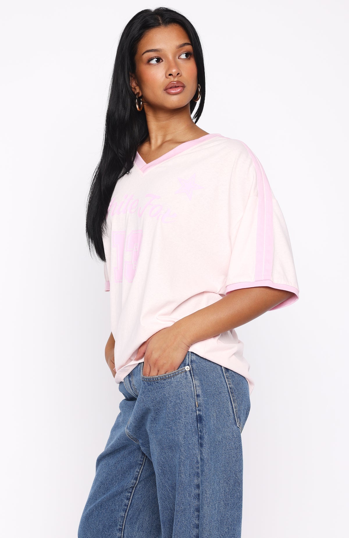 Life Goals Oversized Sports Tee Pink