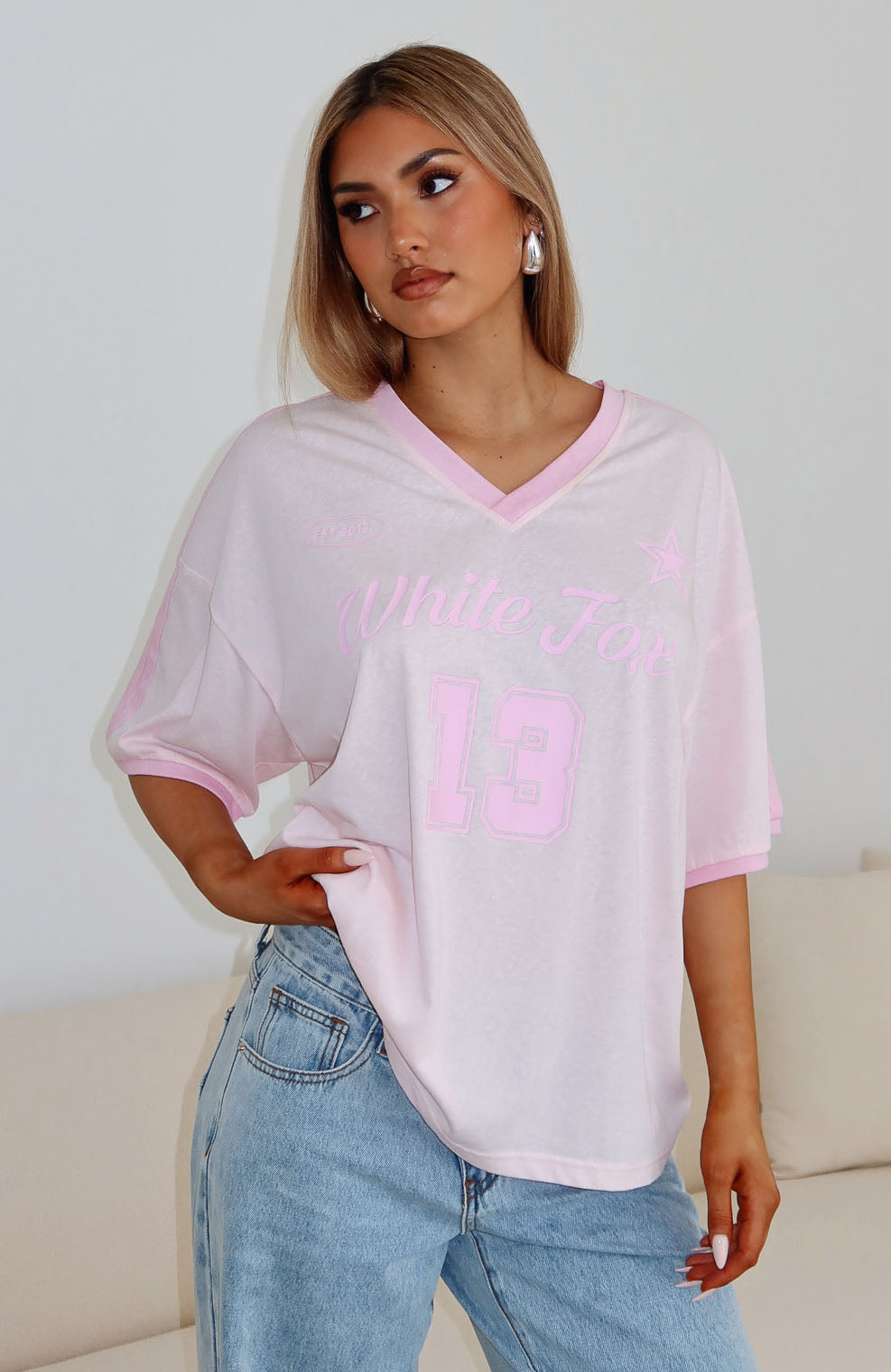 Life Goals Oversized Sports Tee Pink