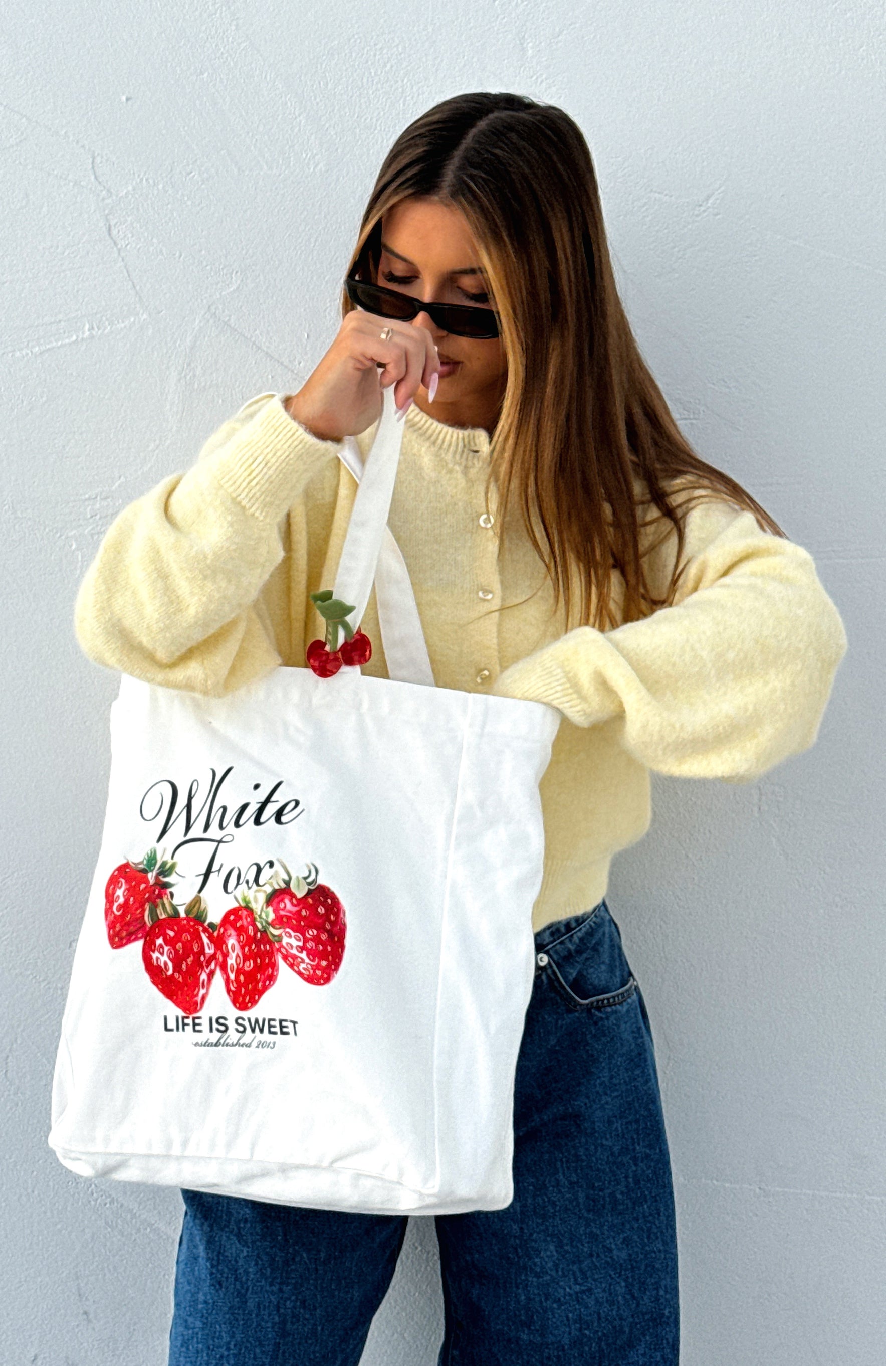 Life Is Sweet Tote Bag Off White