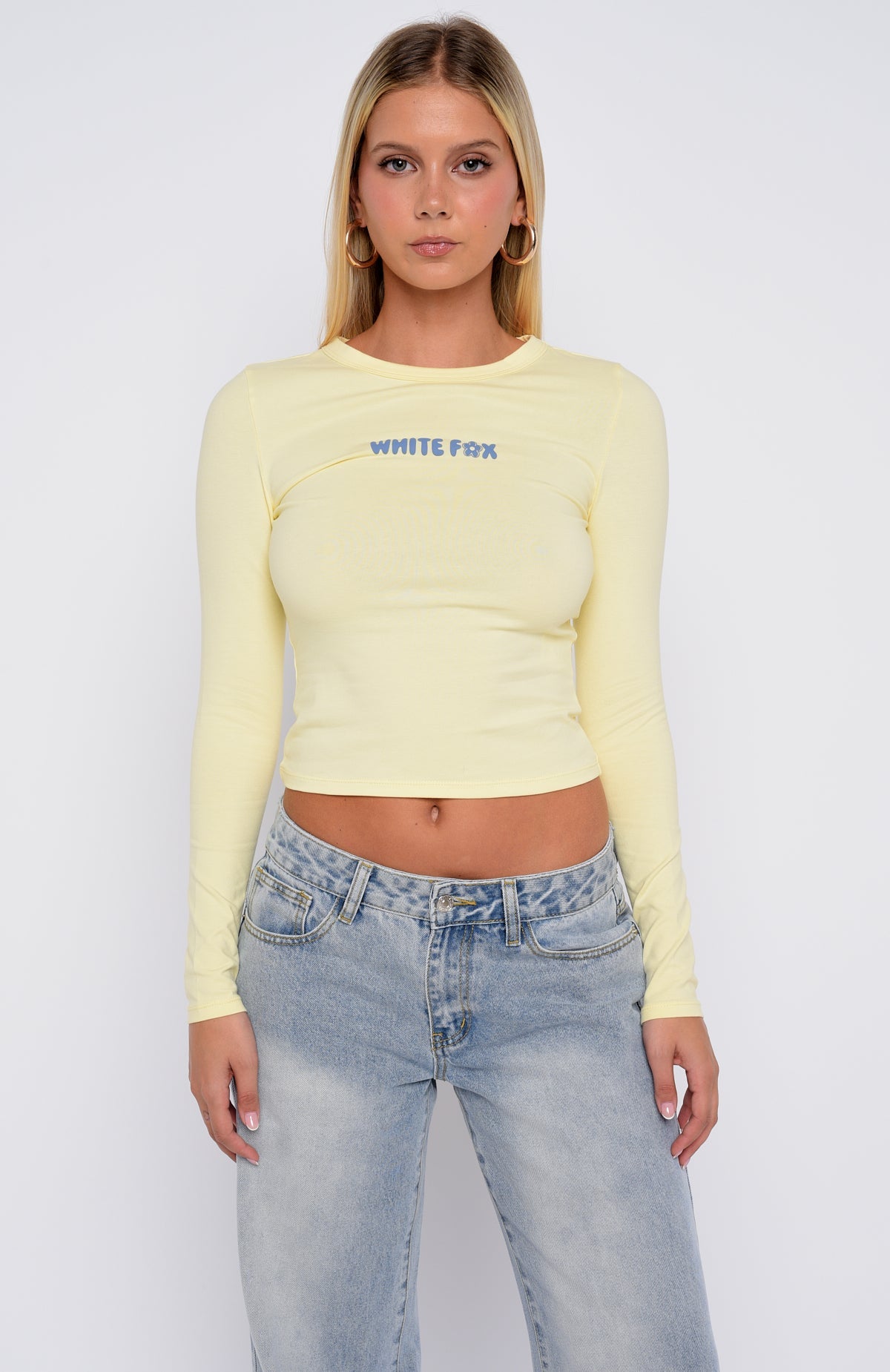 Love Addiction Long Sleeve Baby Tee Butter Yellow