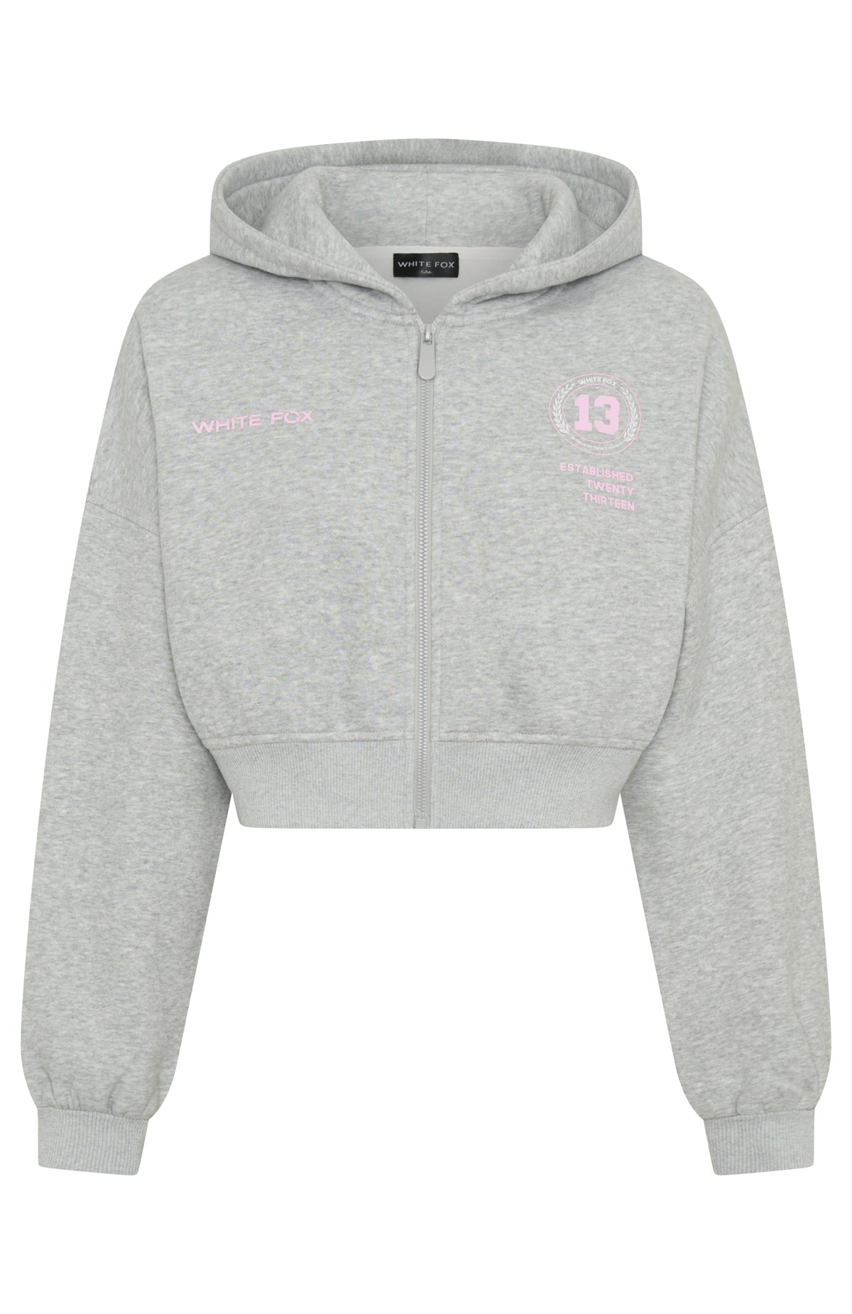 Love For The Game Cropped Zip Hoodie Dark Grey Marle