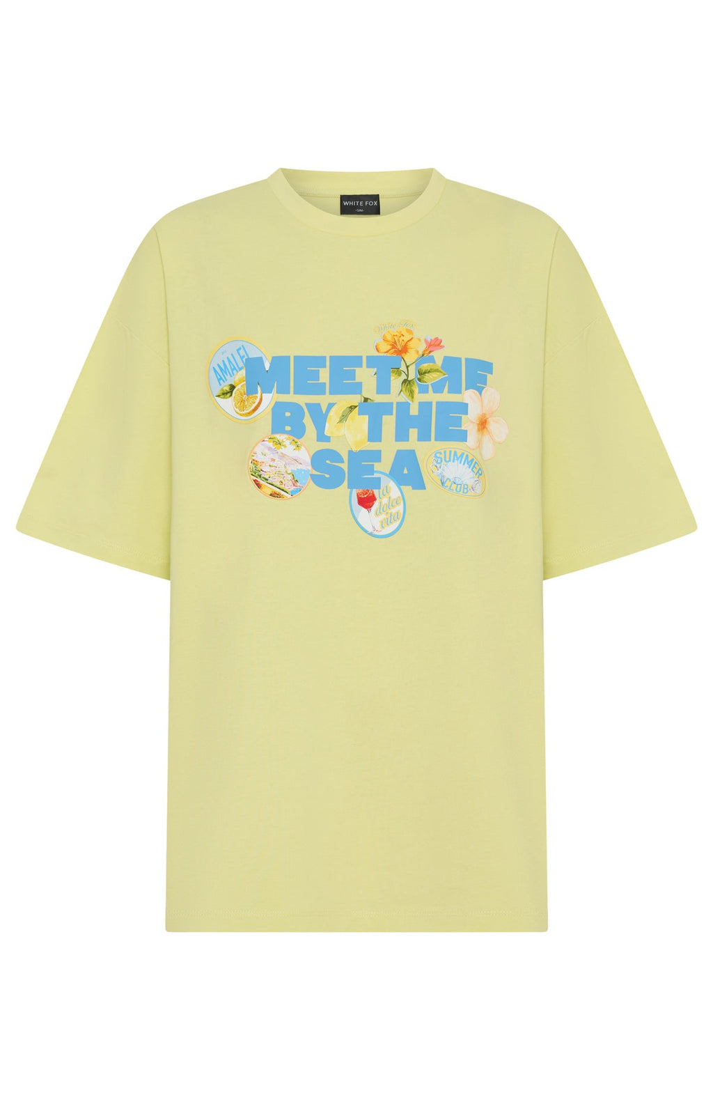 Meet Me By The Sea Oversized Tee Lime