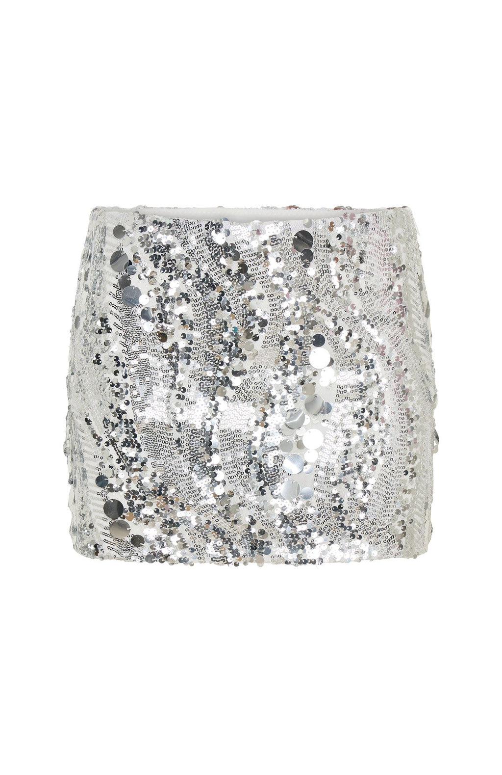 Midnight Lover Sequin Mini Skirt Silver