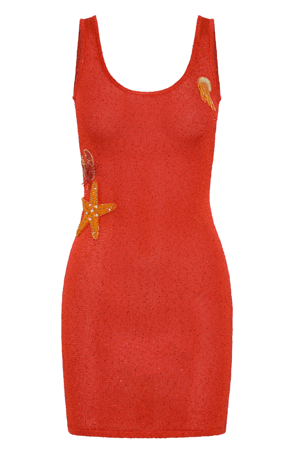 Ocean Vibes Sequin Knit Mini Dress Orange