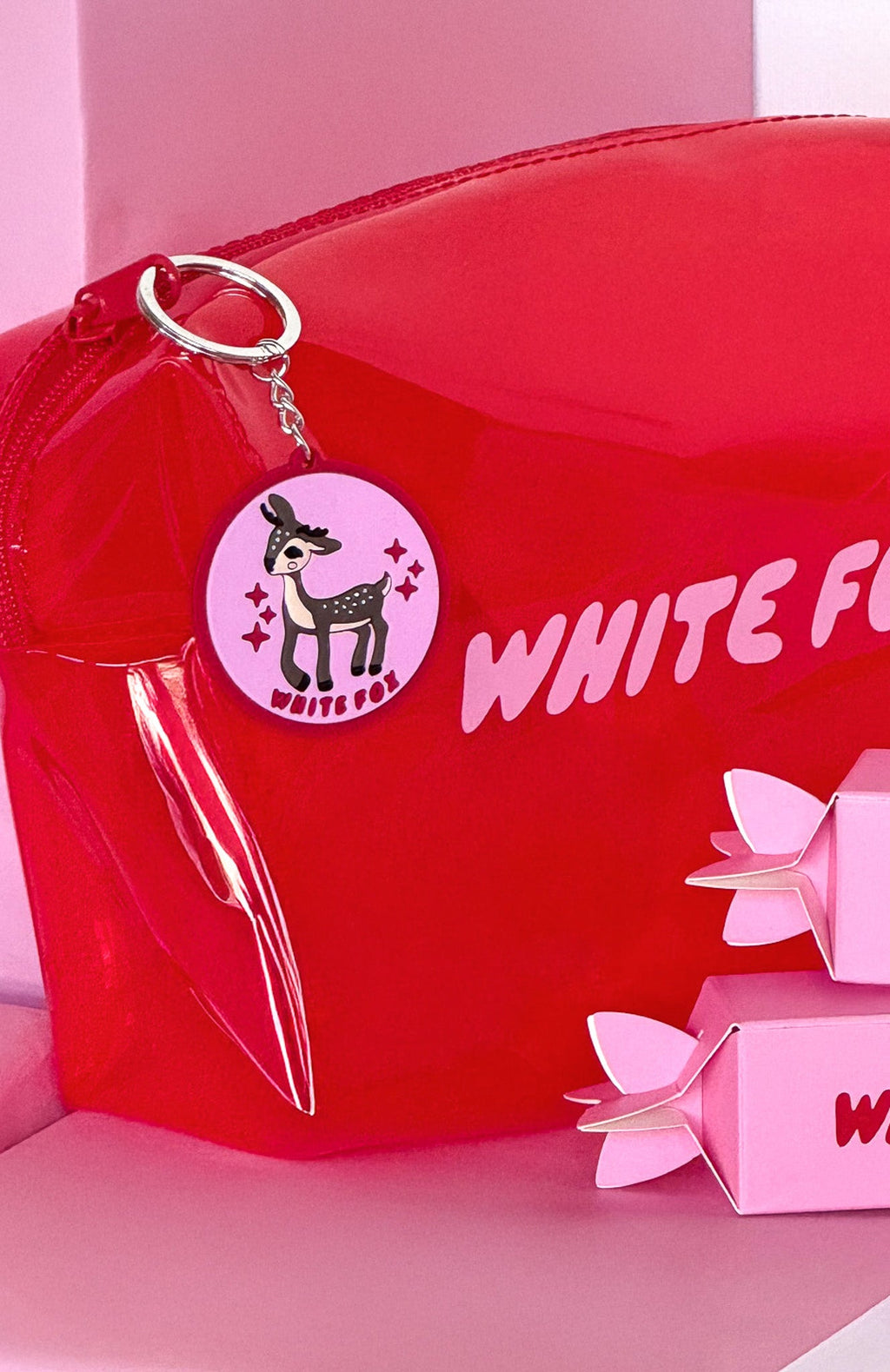 Reindeer Keychain Pink/Red