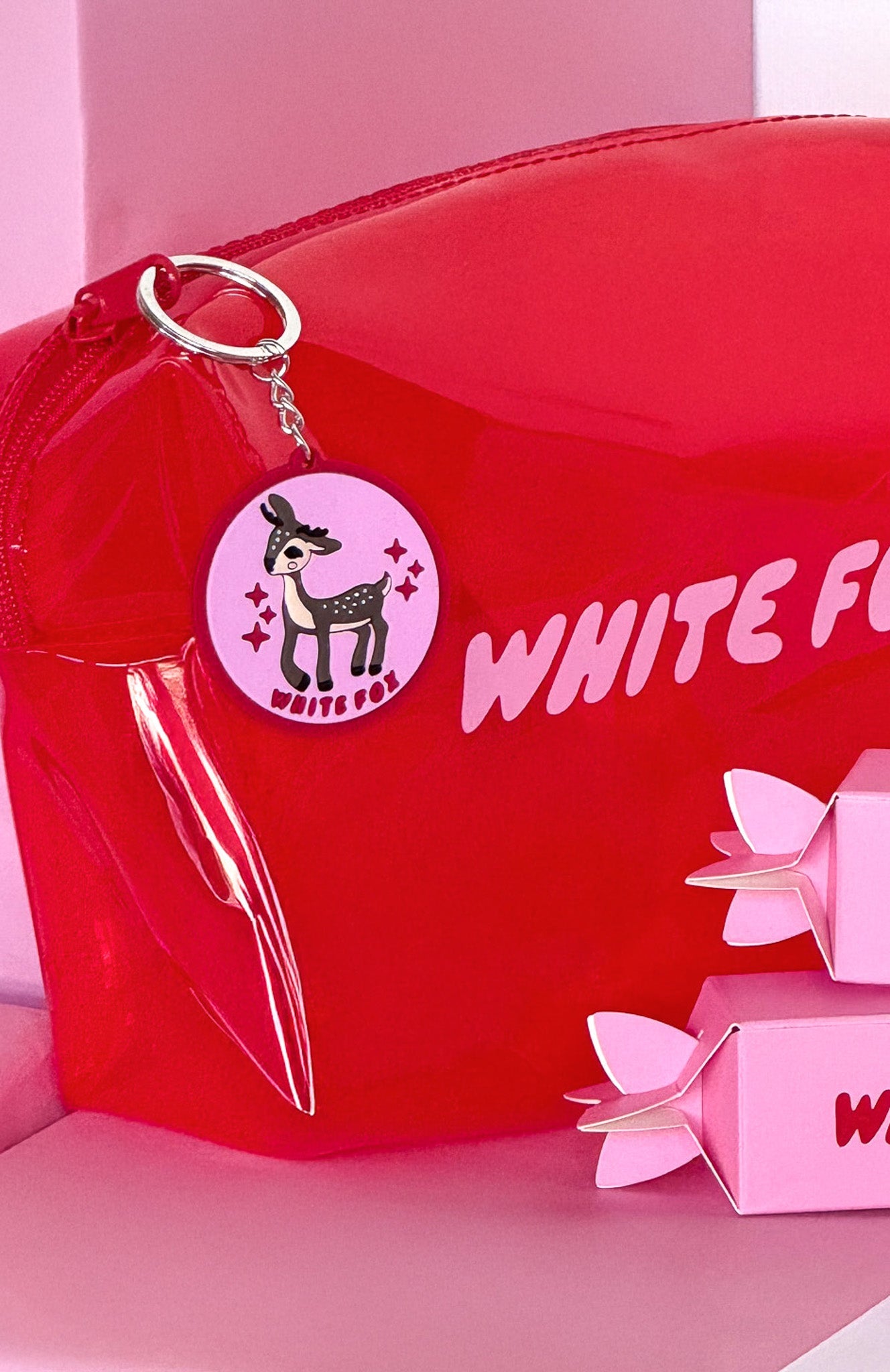 Reindeer Keychain Pink/Red