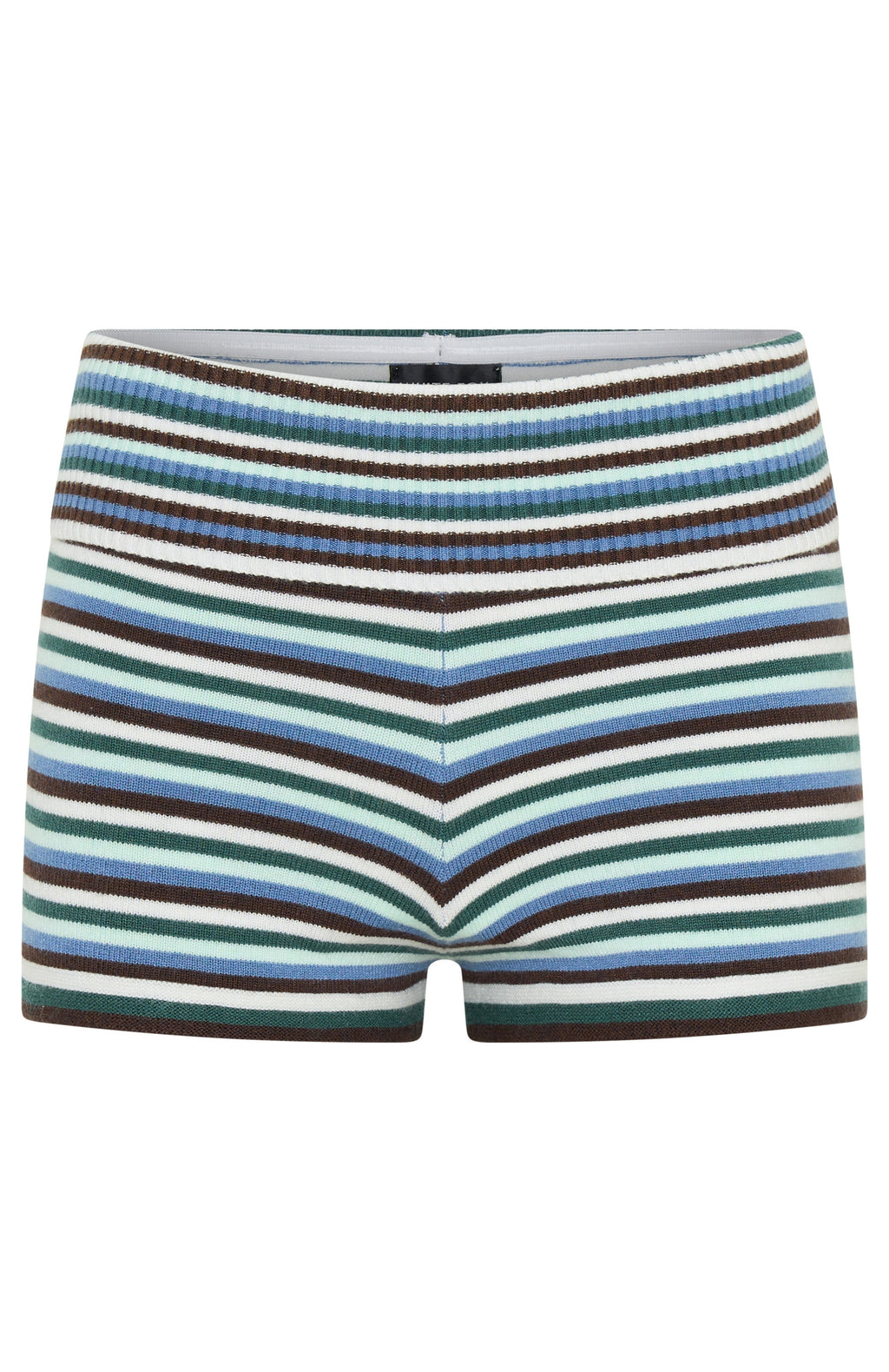 Skip Town Knit Booty Shorts Forest Stripe