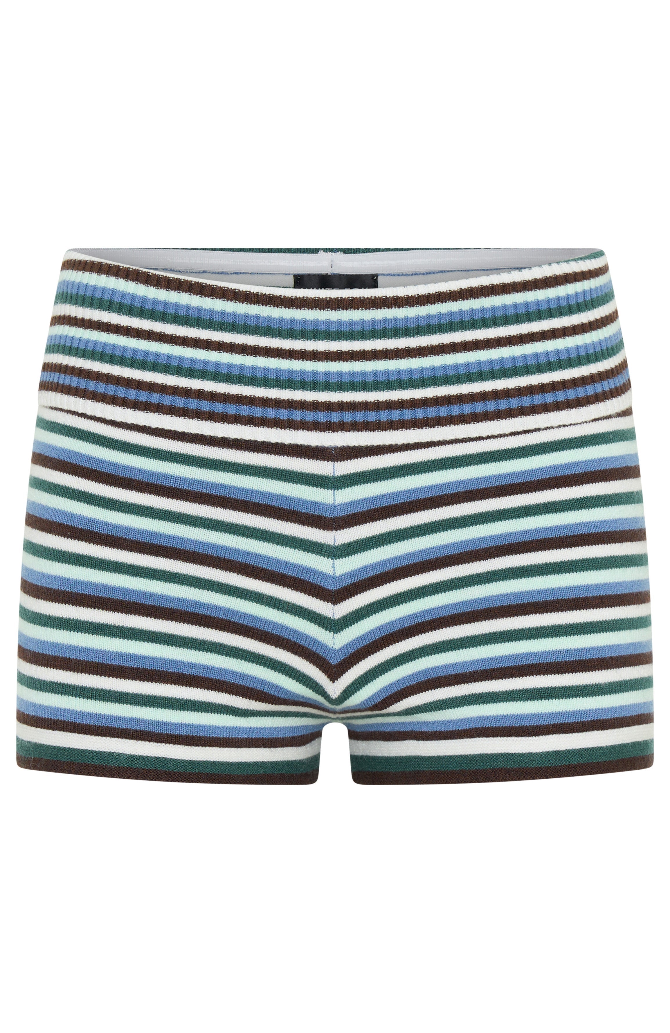 Skip Town Knit Booty Shorts Forest Stripe