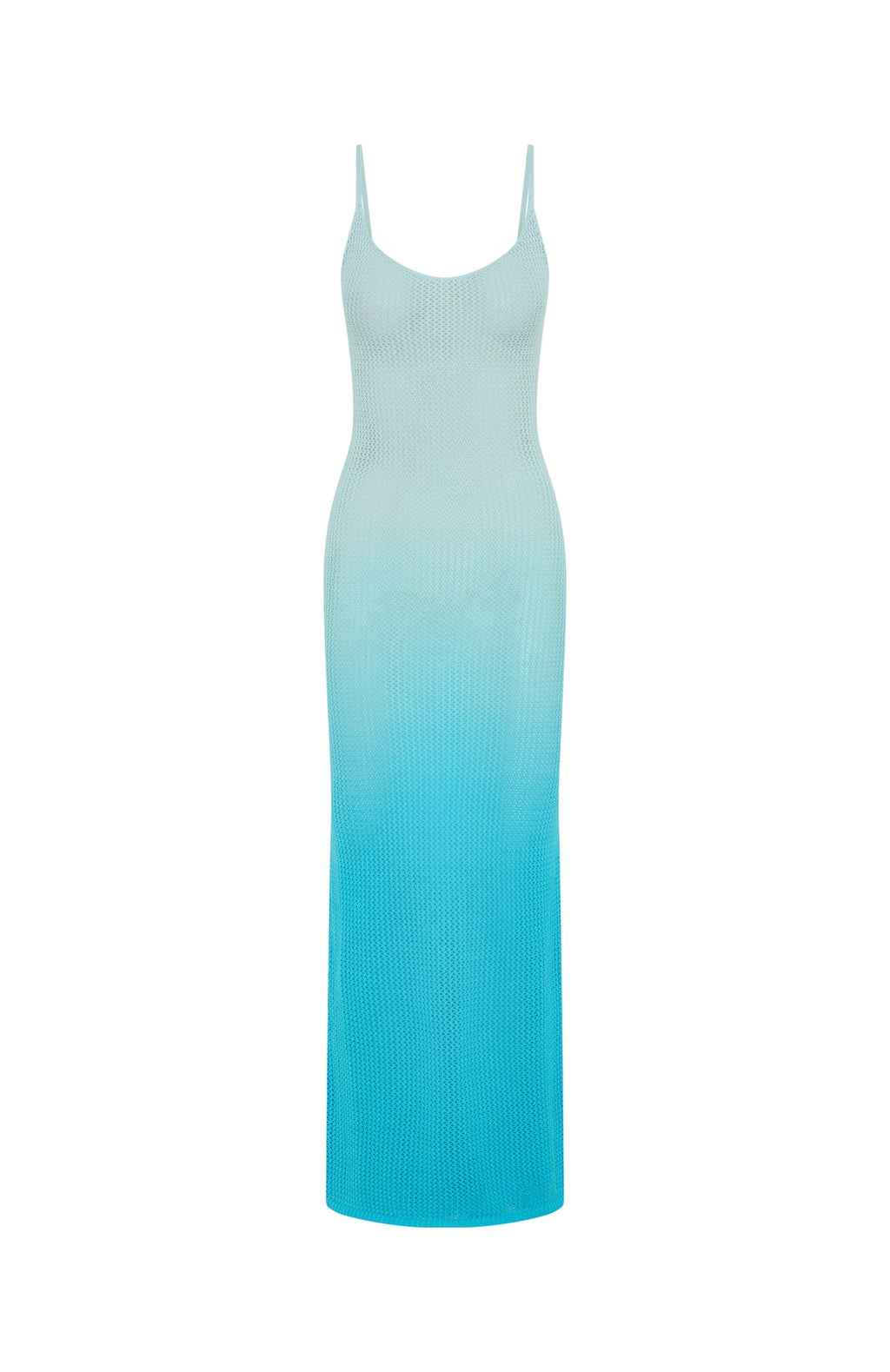 Sunshine Soul Crochet Maxi Dress Azure Ombre