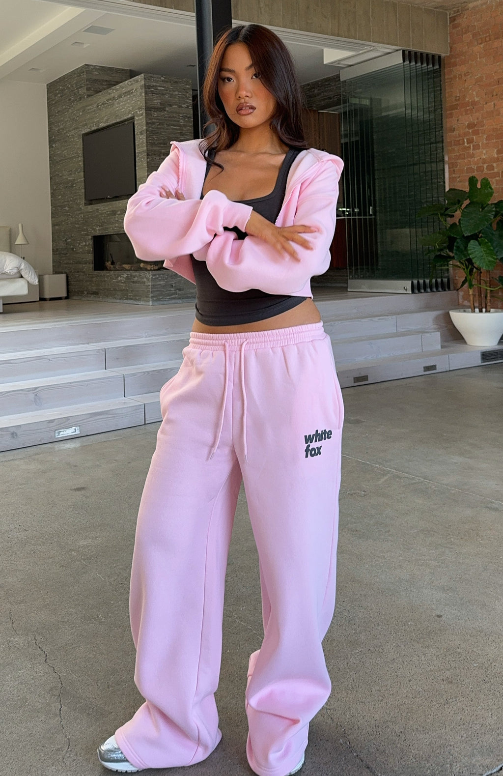 From The Archives Charli Wide Leg Sweatpants Pink