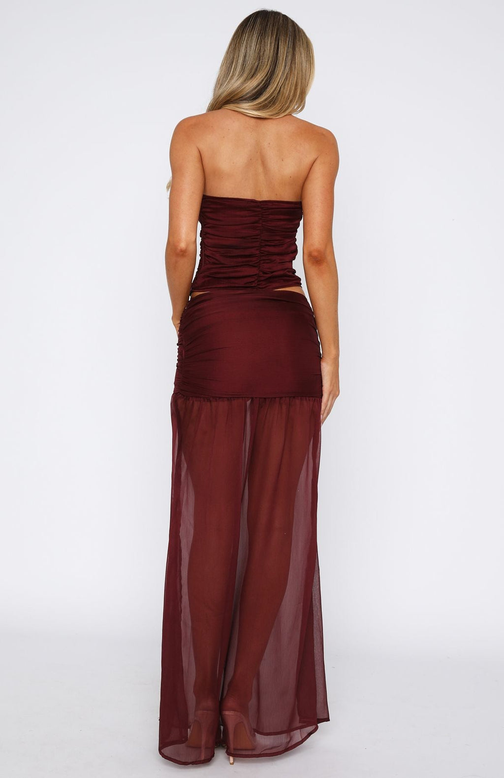 On Stage Maxi Skirt Burgundy